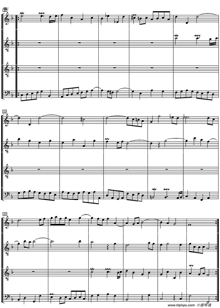 小提琴曲譜:Goldberg Variationen BWV-988（合奏曲總譜加分譜）-